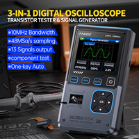 FNIRSI DSO-TC4 Digital Oscilloscope 10MHz 48Ms/s Transistor Zener Diode Tester Electronics Component Meter 13 Signals Output