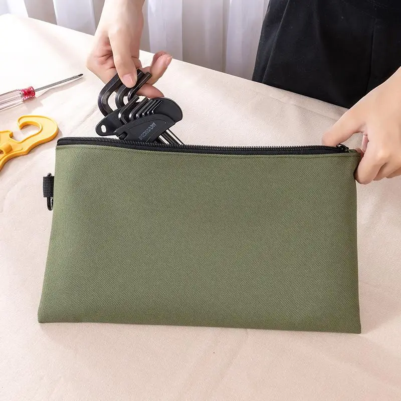 Premium Multipurpose Tool Pouches Storage Bag With Zipper And Carabiner For Camping Woodworking Electrician Gardening
