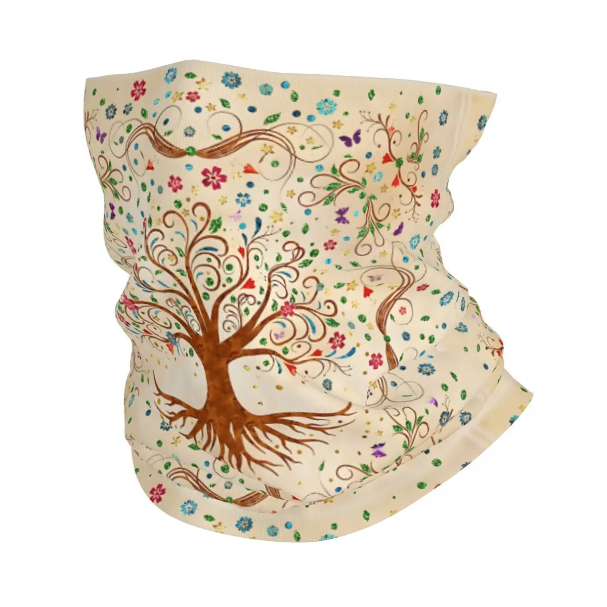 Colorful Tree Of Life Yggdrasil Bandana Neck White Scarf Multi-use Headwear Fishing Unisex Adult Winter