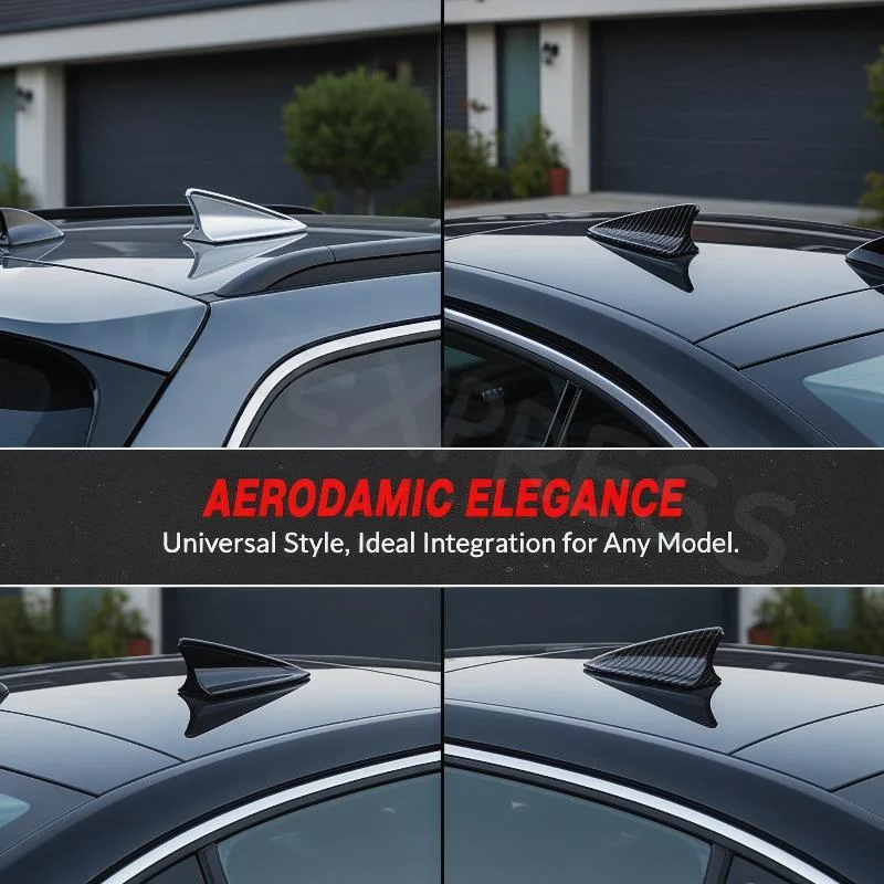 Universal Shark Fin Car Antenna Signal Reception Upgrade Adhesive Mount Roof Decor for New Car Exterior Modification