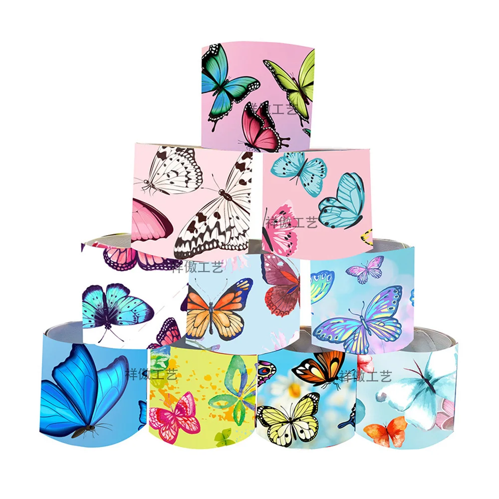 Butterfly Party Favors Gold Stamping Butterfly Tattoo Sticker Colorful Butterfly Slap Bracelet