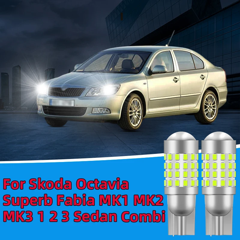 

2PCS For Skoda Octavia Superb Fabia MK1 MK2 MK3 1 2 3 Sedan Comb Car T10 Led Clearance Lights side marker position Signal Lamp