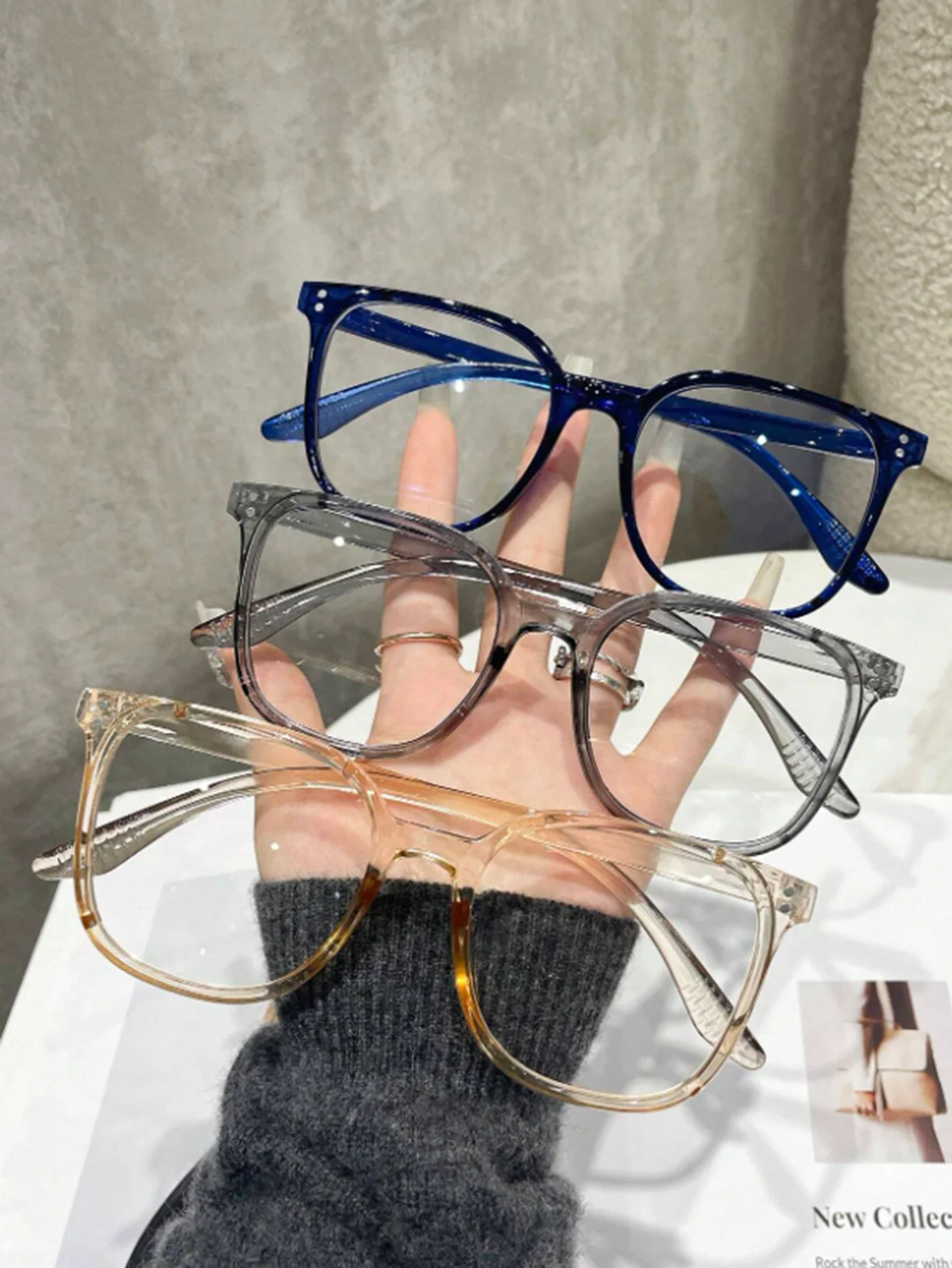 1 Stück/3 Stück/4 Stück/5 Stück/6 Stück europäische und amerikanische klassische beliebte Brillen-Set mit quadratischem Rahmen, Herren- und Damenmode-Brille – Detail 21