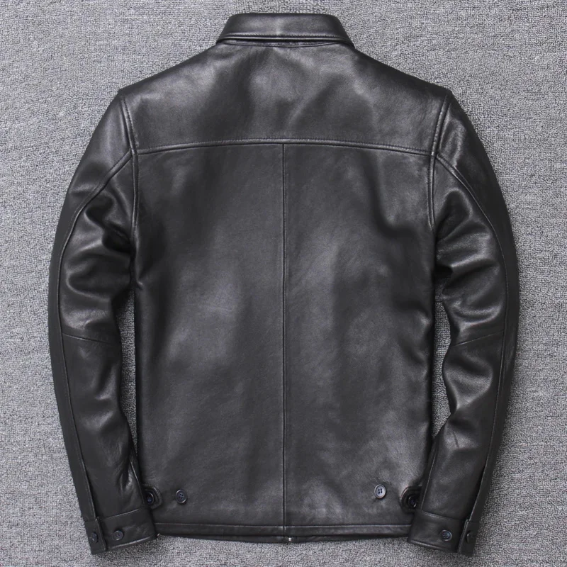 YR!Free shipping.100% genuine leather jacket for men.2024 Classic casual father's coat.soft sheepskin cloth.wholesales