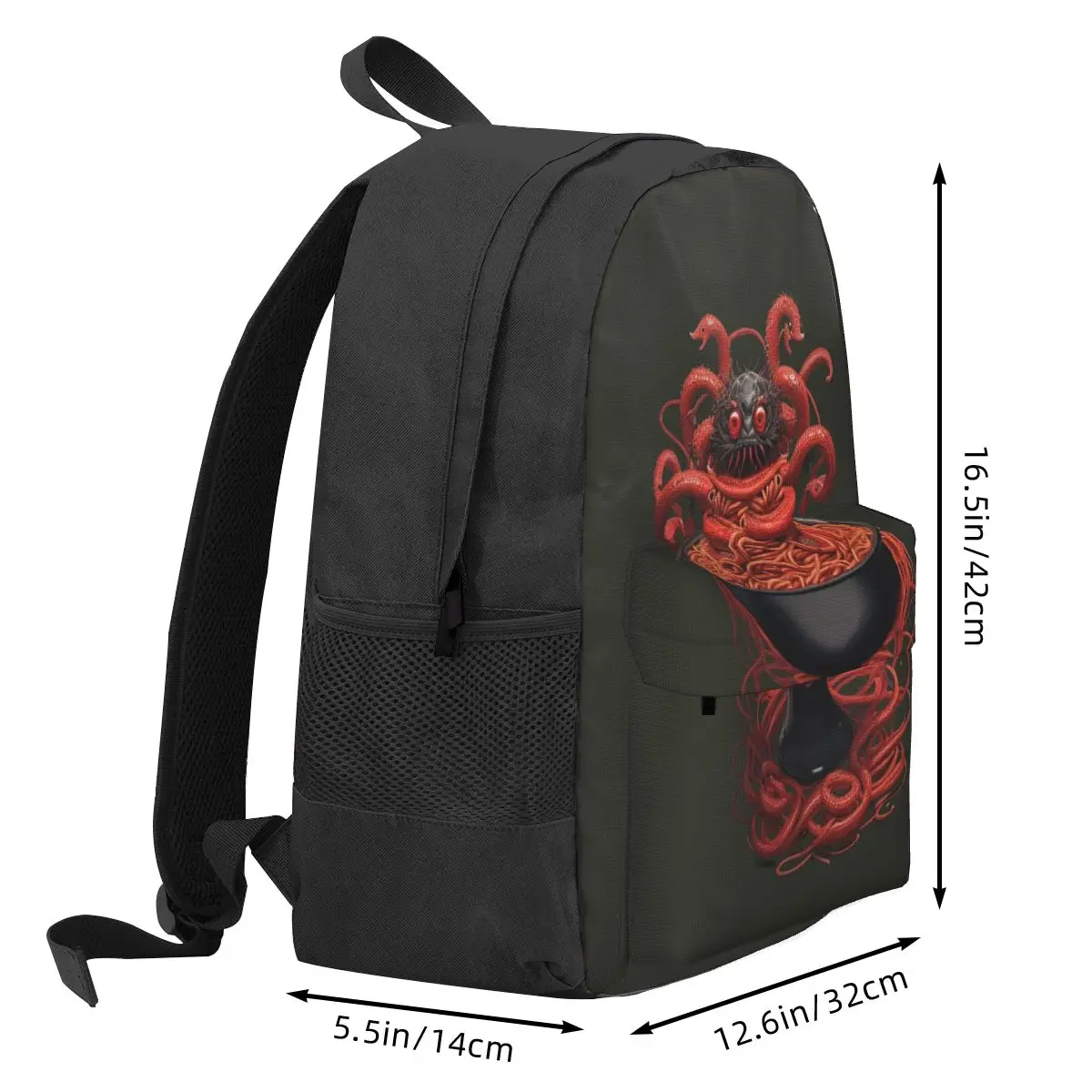 Creepy Spaghetti Monster, Red Snakes Backpack Student BookBag Children School Bag Laptop Shoulder Bags for Boys Girls