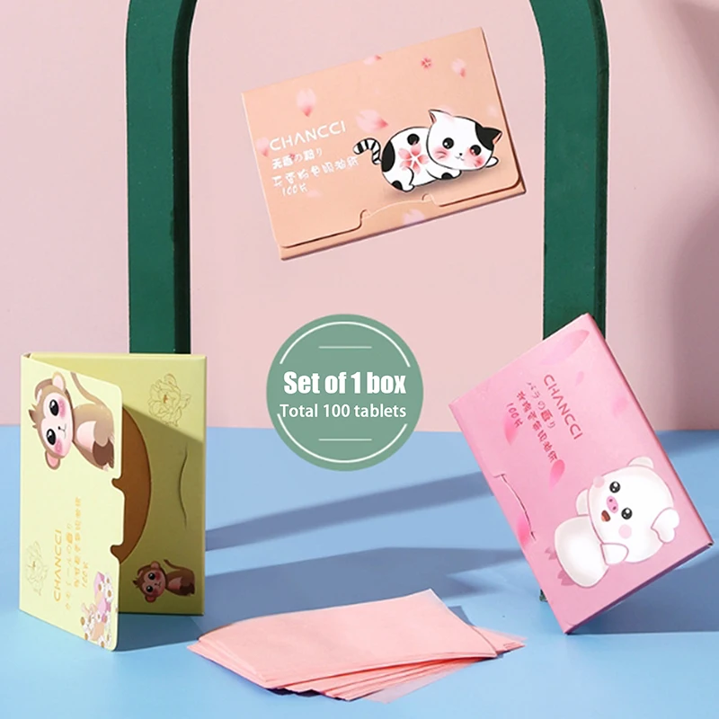 100p Facial Oil Blotting Sheets Paper Roller Cleansing Face Oil Control Absorbent Paper Beauty Makeup Tools Face Wipes Portable