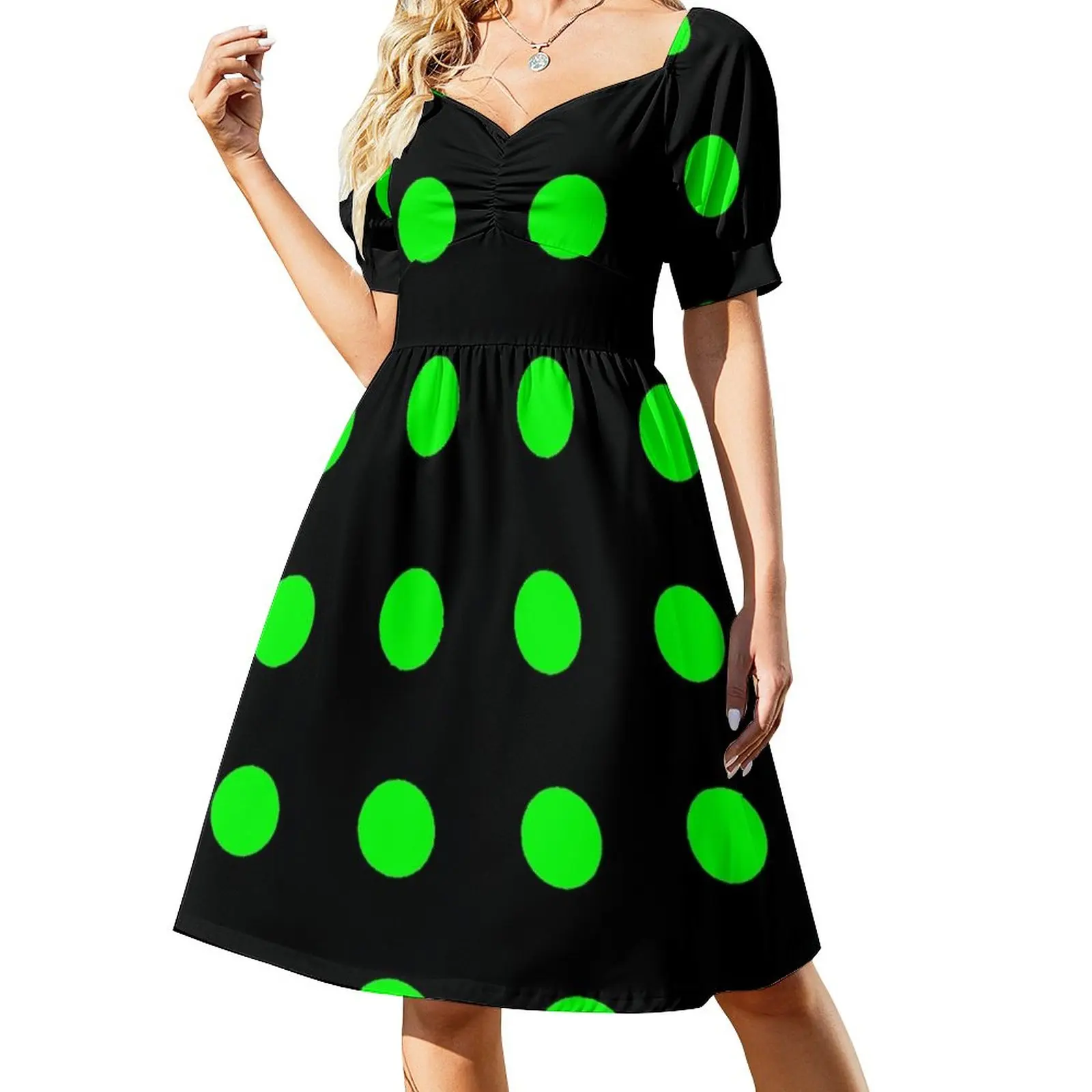 

Pattern Chessboard Black And Green Sleeveless Dress Woman's evening dress Party dresses for women