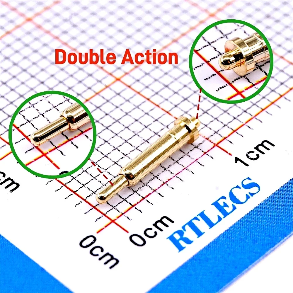 200/50/10 Pcs Dual Plunger Pogo Pin Connector Outer Diameter 2.0mm OD Height 3.5 to 16.0 MM Double Ended Floating Soldering 1A