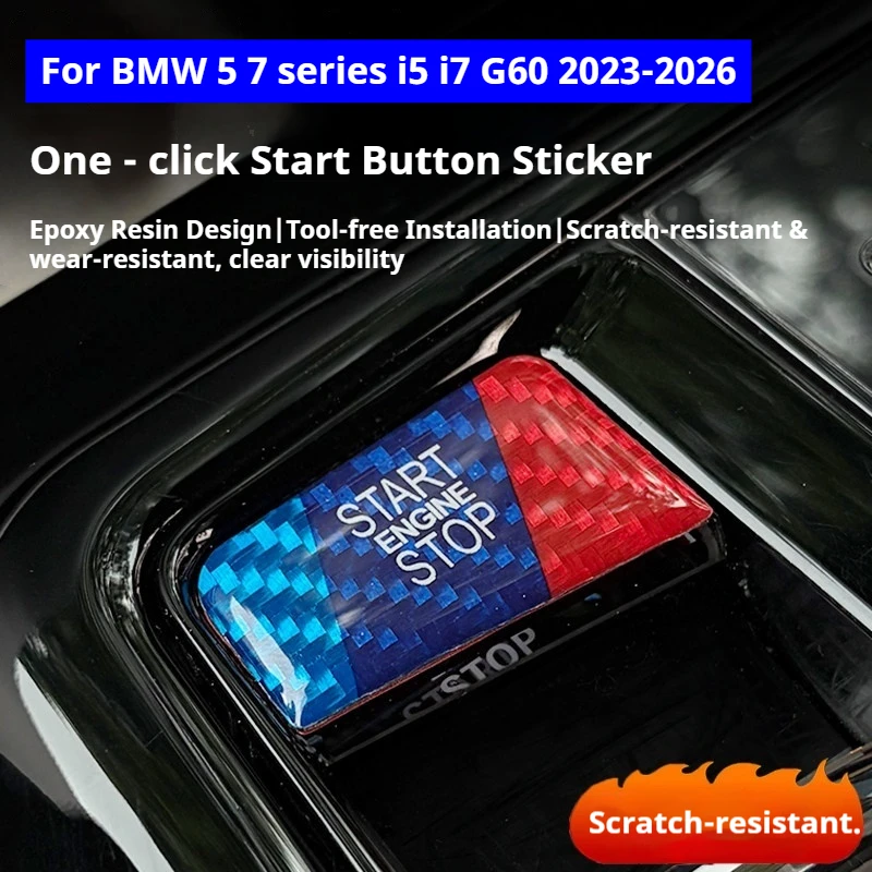 For BMW 5 7 series X3 G60 G70 G45 2023-2026 Car One-click activation of the decorative sticker ignition device button accessory