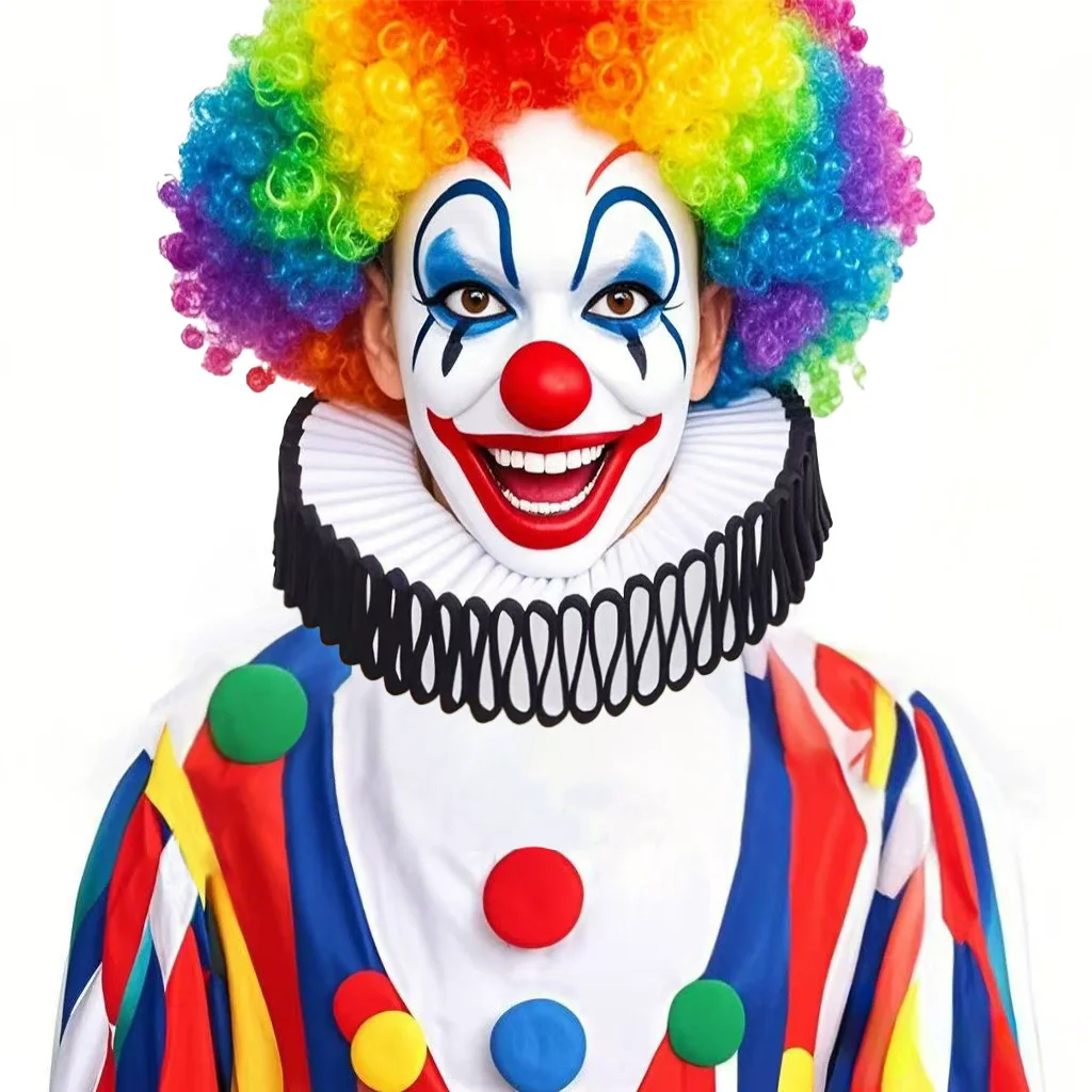 Costume de Clown, col Cosplay, Vintage, victorien, Renaissance, ras du cou à volants