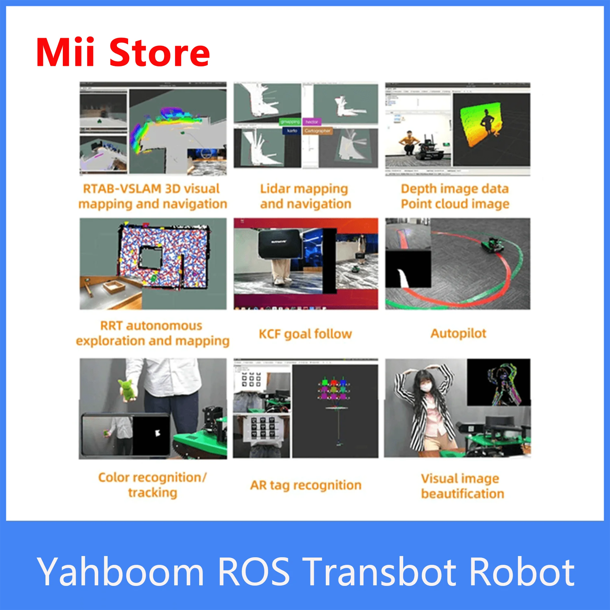 Yahboom ROS Transbot หุ่นยนต์ Lidar ความลึกกล้องสนับสนุน Movelt 3D Mapping สำหรับ Nvidia Jetson NANO 4GB B01