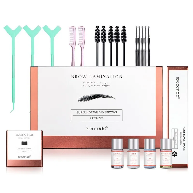 Brow Lift Perming Eyebrow Lifting Brow Lamination Kit with Cling Makeup Film Keratin Perming Lotion for Home Use Styling Kit