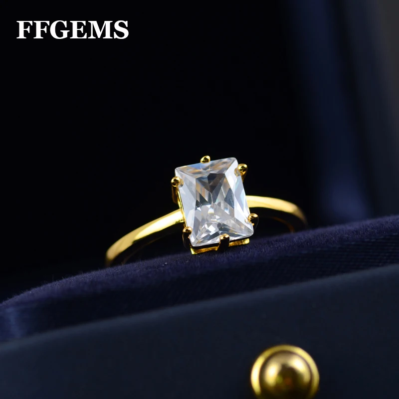 

FFGems 100% 925 Sterling Silver Crushed Ice Cut Really Moissanite Gemstone Engagement Ring For Women Fine Jewelry Wholesale