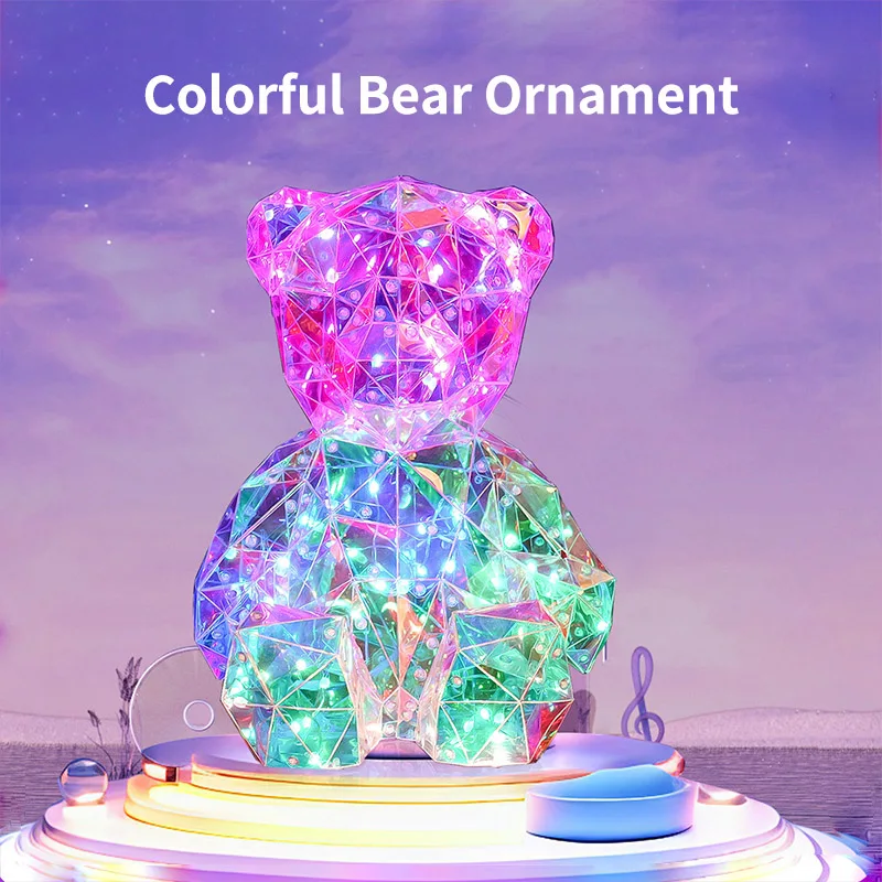 Colorful LED Bear Enhance The Atmosphere APP Controls For Birthday Valentine's Day New Year Decoration