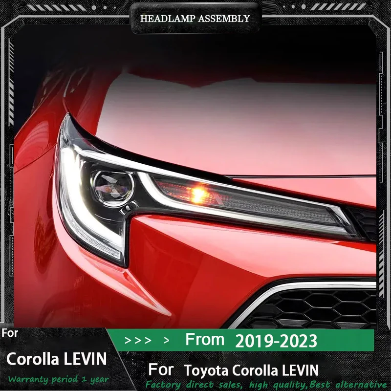 

Headlight For Toyota Corolla LEVIN LED Headlight 2019-2023 Headlight Corolla DRL Turn Signal High Beam Angel Eye Projector Lens