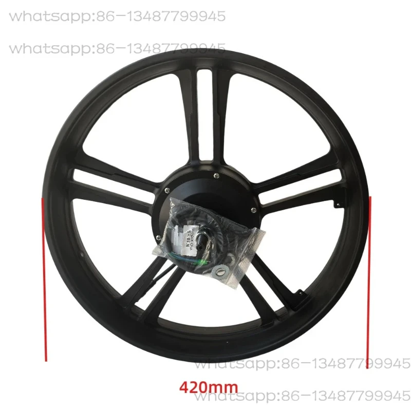 48V 750W 9pin 20 Inch Hub Motor with  Sensor for Snowmobile/ATV/UTV Conversion Kit, Compatible with Waterproof Design
