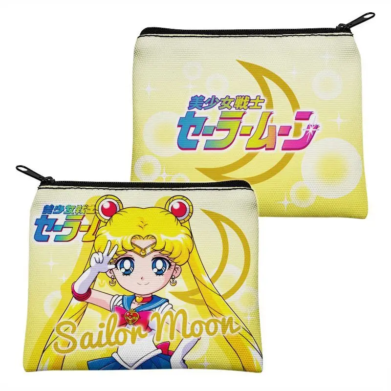 Sailor Moon Anime Cartoon Cute Canvas Coin Purse Jersey Tsukino Usagi Mizuno Ami Fireno Rei Kino Makoto Small Bag Gift Wholesale