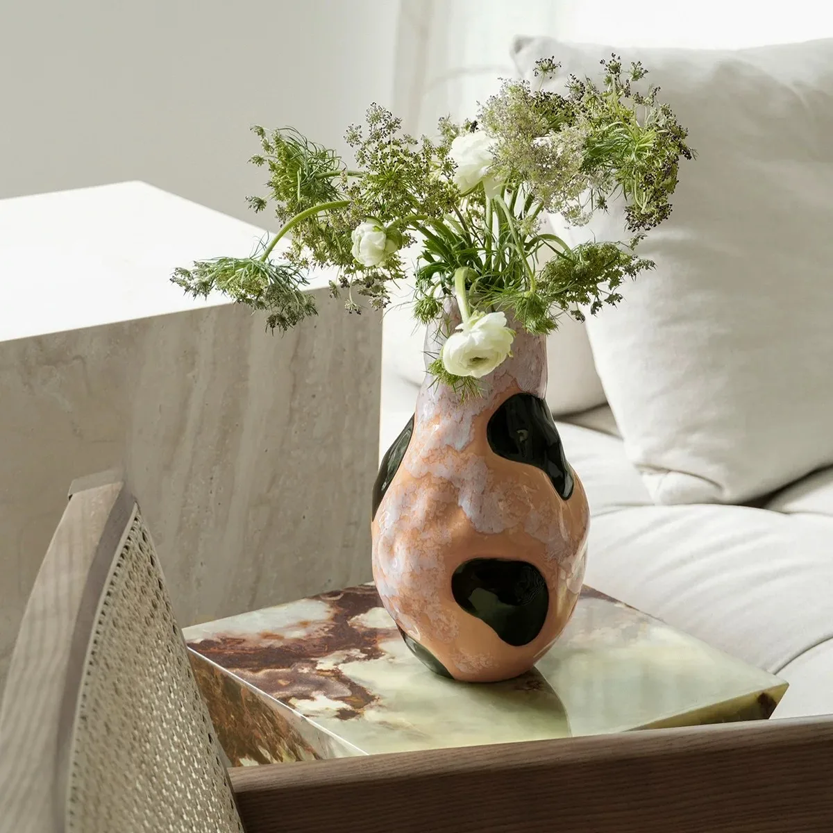 Exquisite Vase Unique Kiln-Change Glaze Original Designer Art Retro Decor Flower Vessel Elegant Home Ornament  Floral Display
