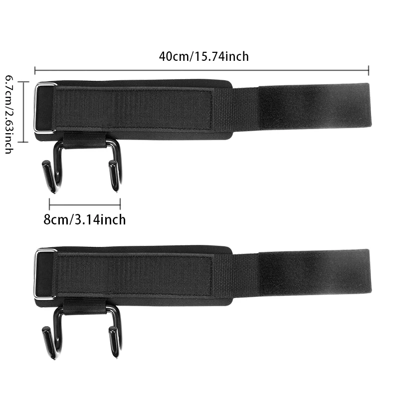 2PCS Weight Lifting Hook Grips And Wrist Wraps Hand-Bar Wrist Strap for Gym Fitness Pull-Ups Power Lifting Gloves