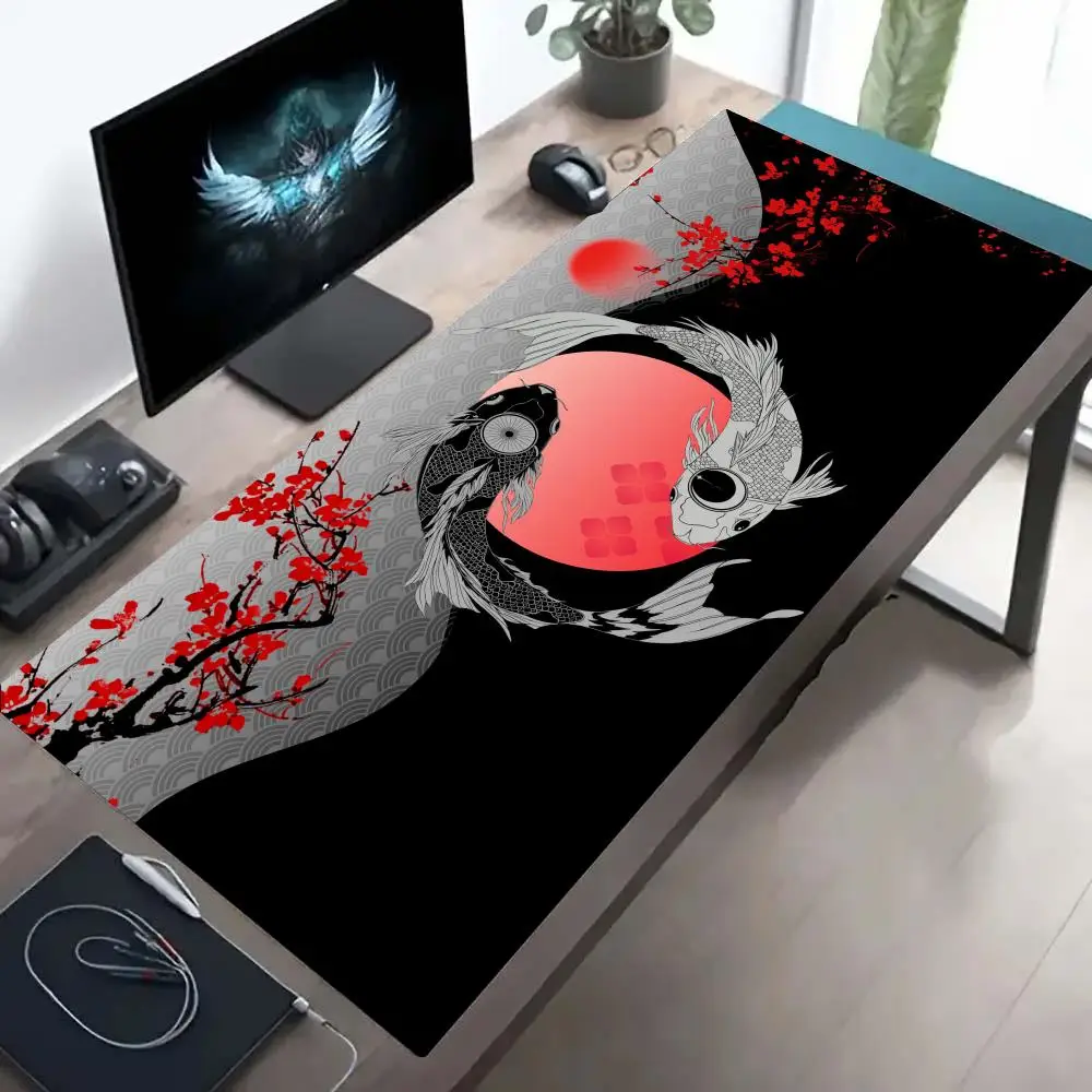 

Gaming Mouse Pads Koi Taichi Neutral Table Mats Computer Mousepad Company Big Deskmat Large Size Gamer Mousepads Fish Mouse Mat