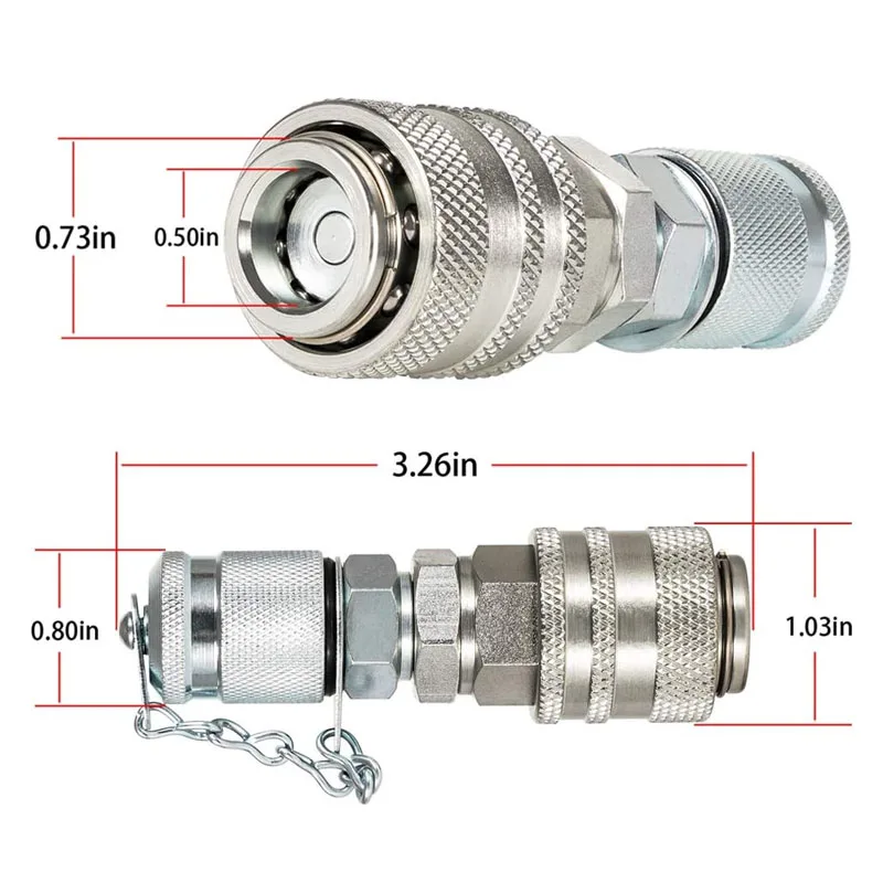 Hydraulic Pressure Test Coupling Kit Fits for Parker PD Series Coupler, Caterpillar Case John Deere Excavator  Machinery