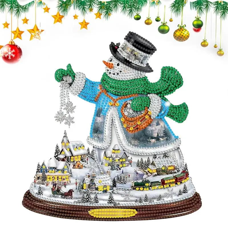 Christmas Snowman 5D Diamond Painting Kit Christmas Rhinestone Painting Snowman Diamond Embroidery Painting Gem Art Dots