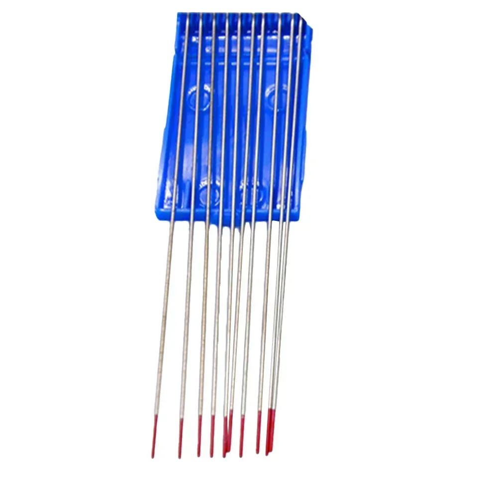 

High Performance Tungsten Electrodes 10pcs Thoriated Tig Rods Red+Silver Long Service Life Suitable for Stainless Steel