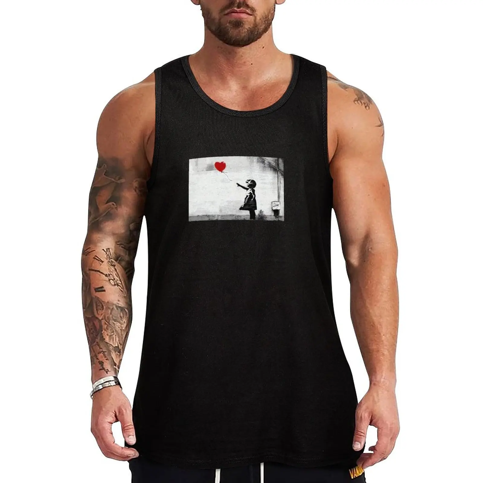 Banksy Girl with a Red Balloon Tank Top Street Style Casual Tank Top Urban Sleeveless Top