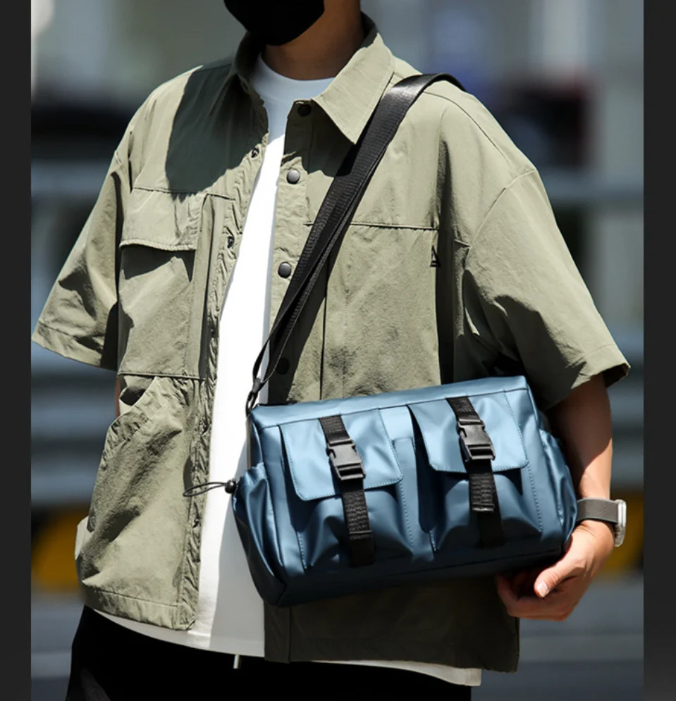 Men's crossbody bag - with adjustable shoulder straps, spacious main compartment and side pockets - for daily work, travel, comm