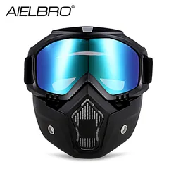 Mask Men Windproof Snowboard Goggles Skiing Glasses Motorcycle Glasses With Face Mask Protection UV Protection Women Glasses