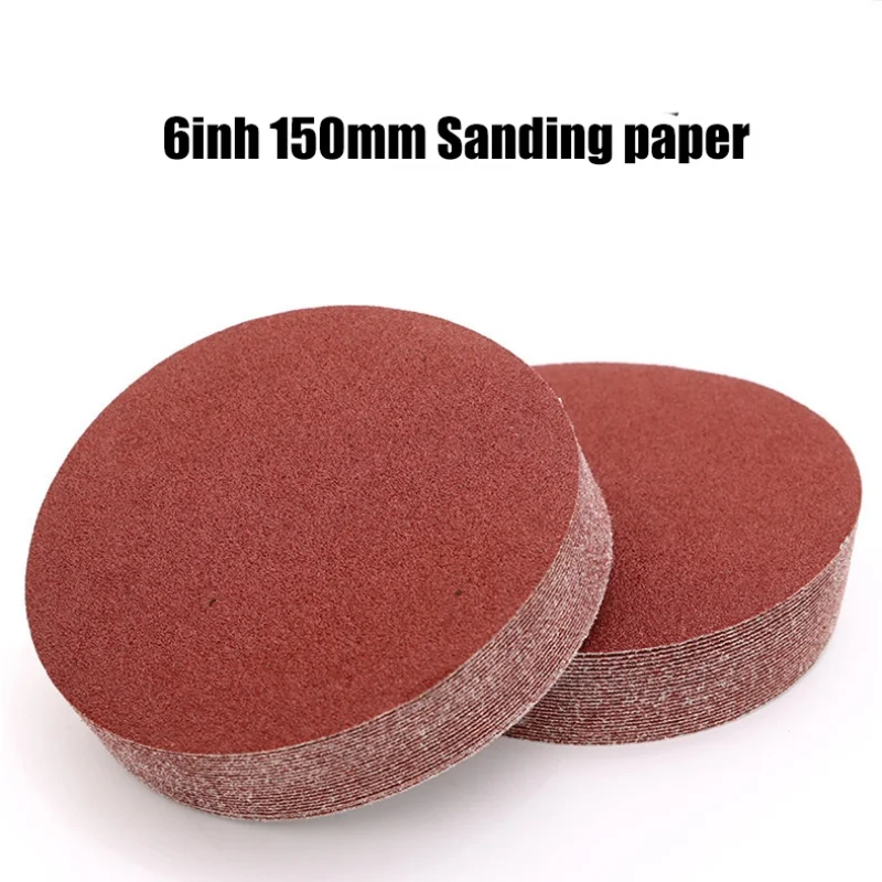 6 inci amplas cakram 150mm Hook & Loop amplas 60-240 Grit M14 benang adaptor & backpad 12 Pcs Set alat amplas pemoles