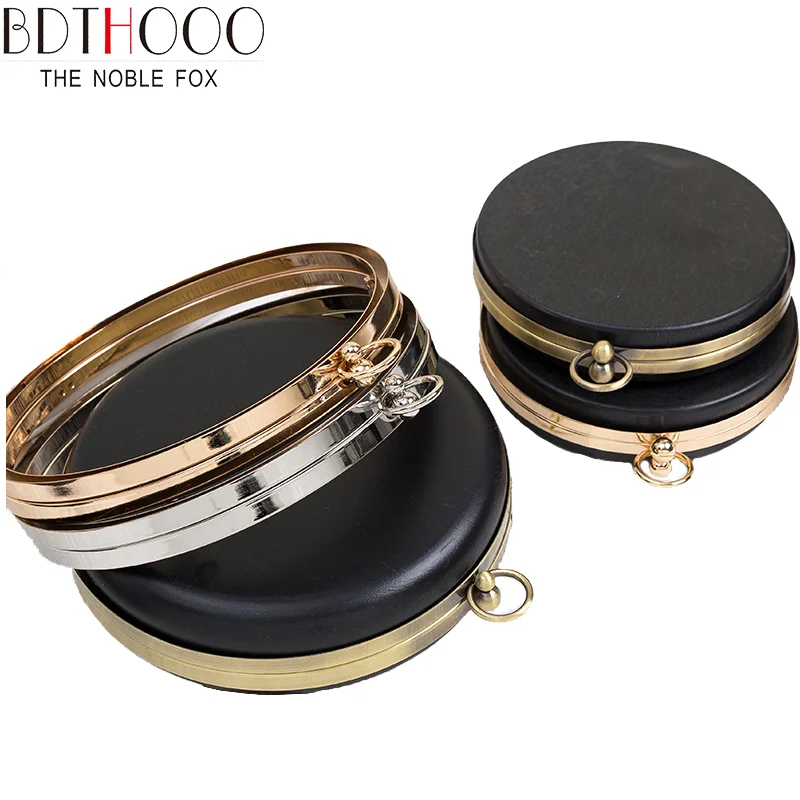 18cm Metal Clasps Dinner Round Box Purses Frame Handles for DIY Handbags Kiss Twisted Lock Buckle Tone Bag Accessories