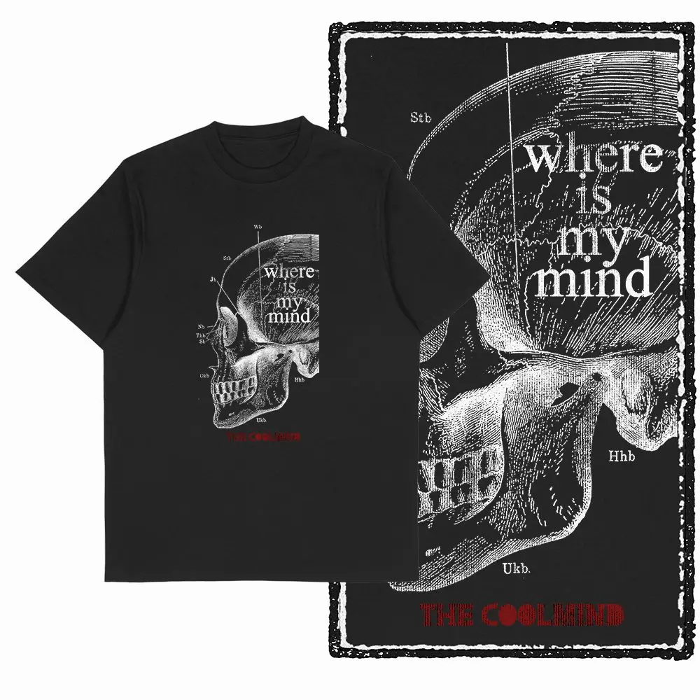 Retro Skull Printed Unique Graphic Men T Shirt Black Big Size Cotton Novety Men T-Shirt Vintage Cool Tee Shirt For Men G36