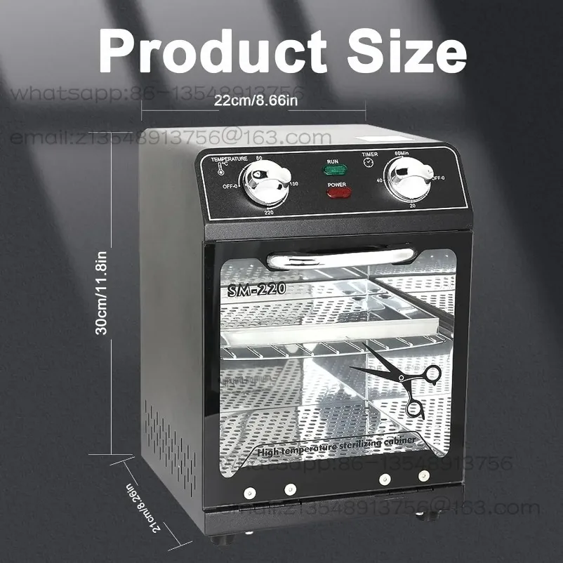 Sterilizer Nail Tool Cleaning Machine Large Capacity Timer 8L Multifunctional High Temperature Dry Box Stainless Steel For Home