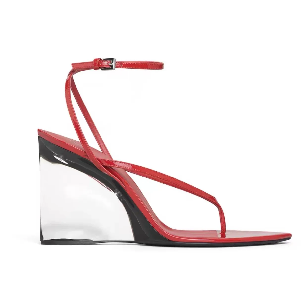 2026Summer New Transparent Thick High-heeled Women's Sandals, Pointed Flip Flops, Clip Toe Sandals, Party High-heeled Sandals image 3