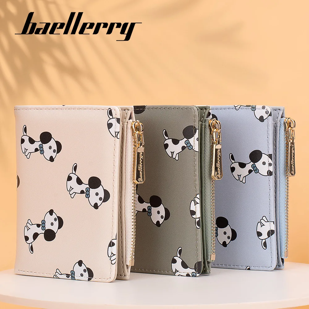 2024 New Cute Cartoon Dog Women portafogli portamonete portafoglio corto in pelle femminile porta carte da donna portamonete Bifold Small Money Bag