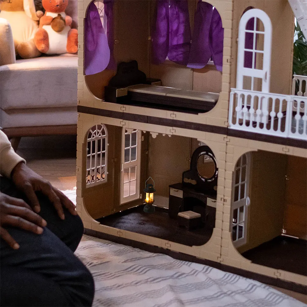 4 pçs lâmpadas em miniatura micro paisagem decoração iluminação realista para casa de bonecas cena pequena casa ornamento retro mini lâmpada