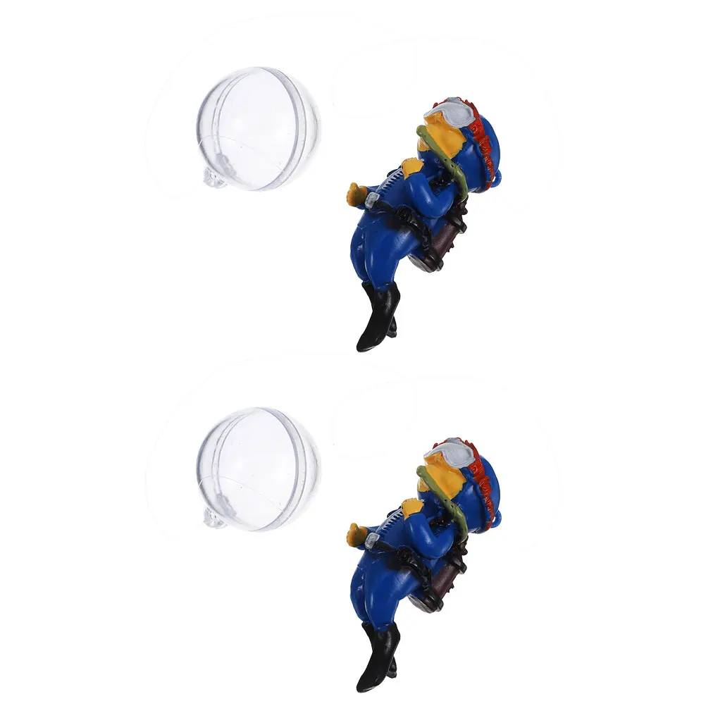 

2 Pcs Diver Ornaments Aesthetic Fish Tank Decorations Aquarium Floating Pvc Accessories