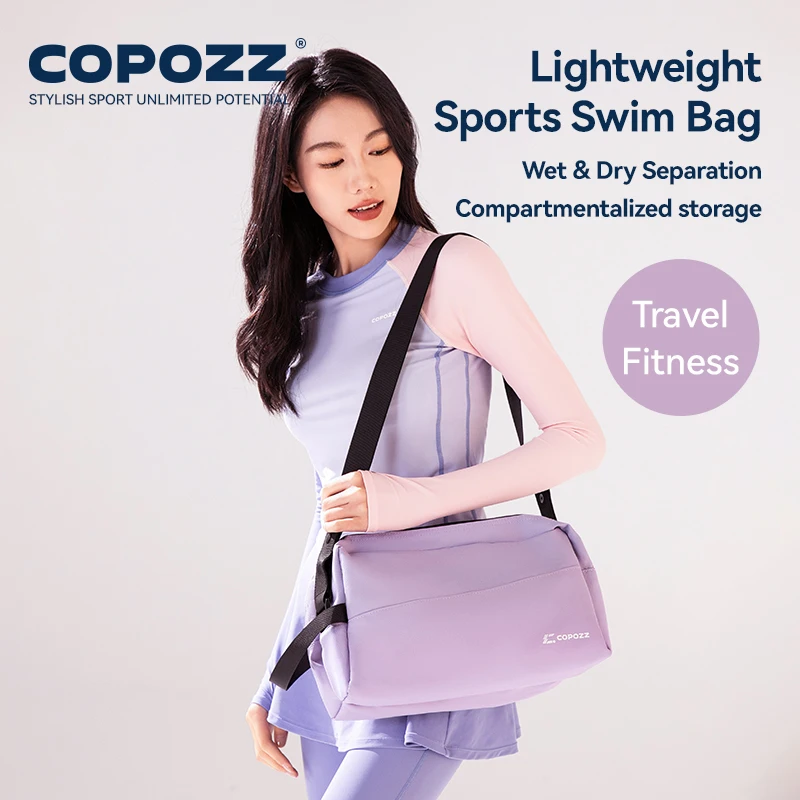 COPOZZ Large-capacity Waterproof Storage Swimming bag Splash Water Resistant Zipper Closure Travel Shoulder Gym Bag Durable