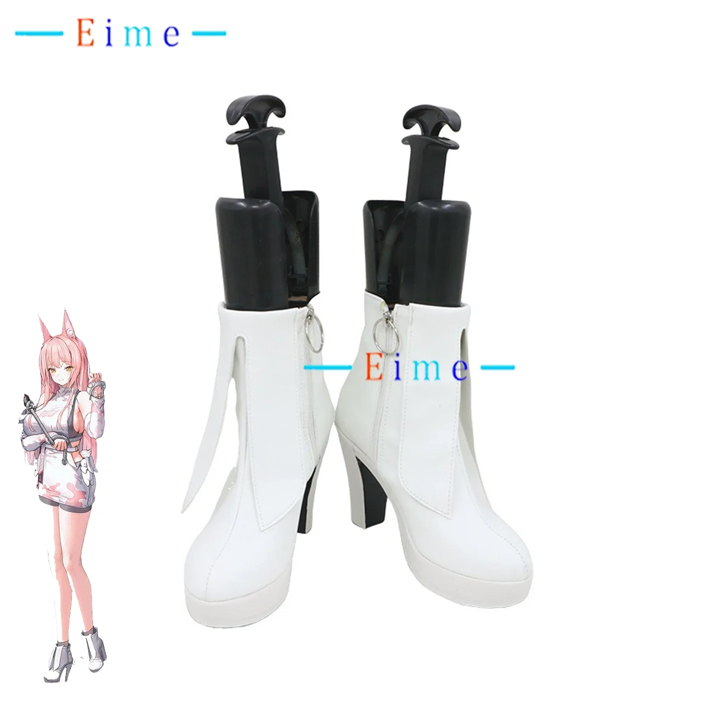 Nikke Leona Cosplay Shoes Game Accessories Cosplay Props PU Leather Shoes Halloween Carnival Boots White high heels Custom Made