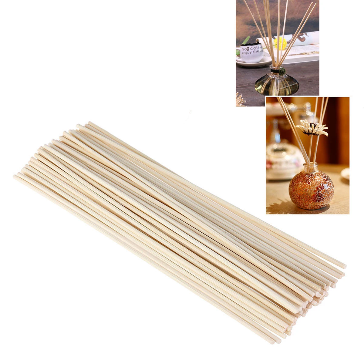 50 Pcs Diffusers Sticks Aroma Duffuser Stick 24cm Wood Color Scented Home Decor Diffuser Replacement Rattan