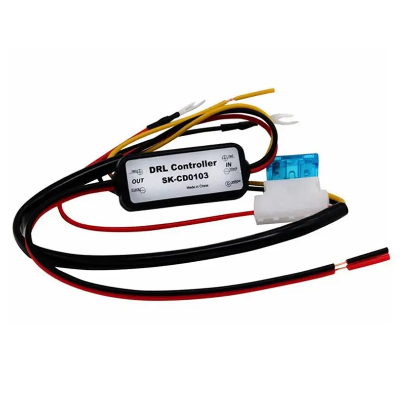 2Pcs DRL Controller Auto Car LED Daytime Running Light Relay Harness Dimmer On/Off 12-18V Fog Light Controller SK-CD0103-A08Q