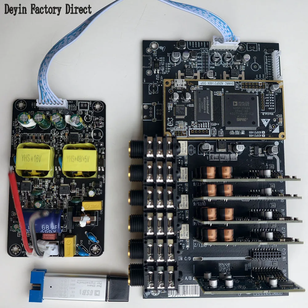 DSP Electronic Frequency Divider ADI SHARC ADSP-21489 Development FIR PCM1794 CS4398 4 In 8 Out PCM4202 SigmaStudio Smaart