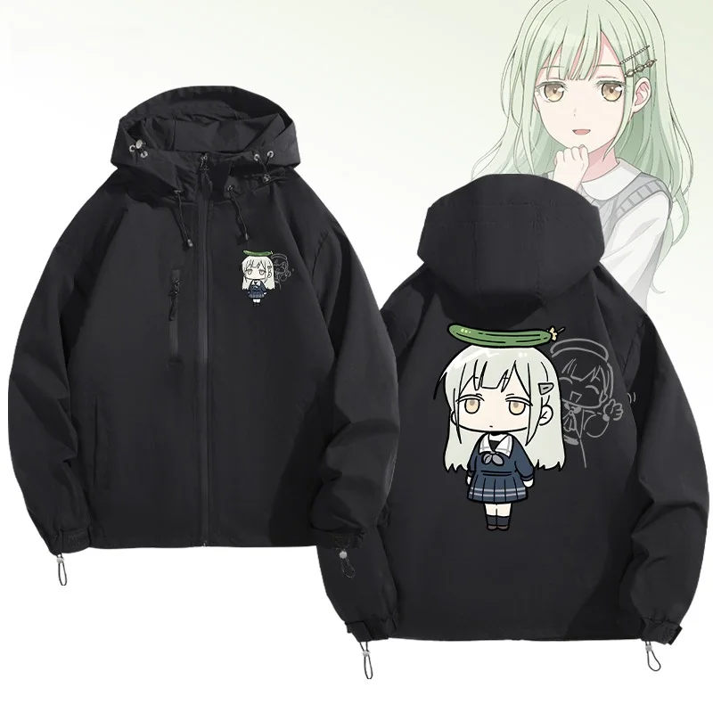 

Повседневная куртка-бомбер с мультяшным принтом BangDrAve CA Band Le Miyu, свободного кроя, из полиэстера, с длинными рукавами, на молнии, в стиле пальто