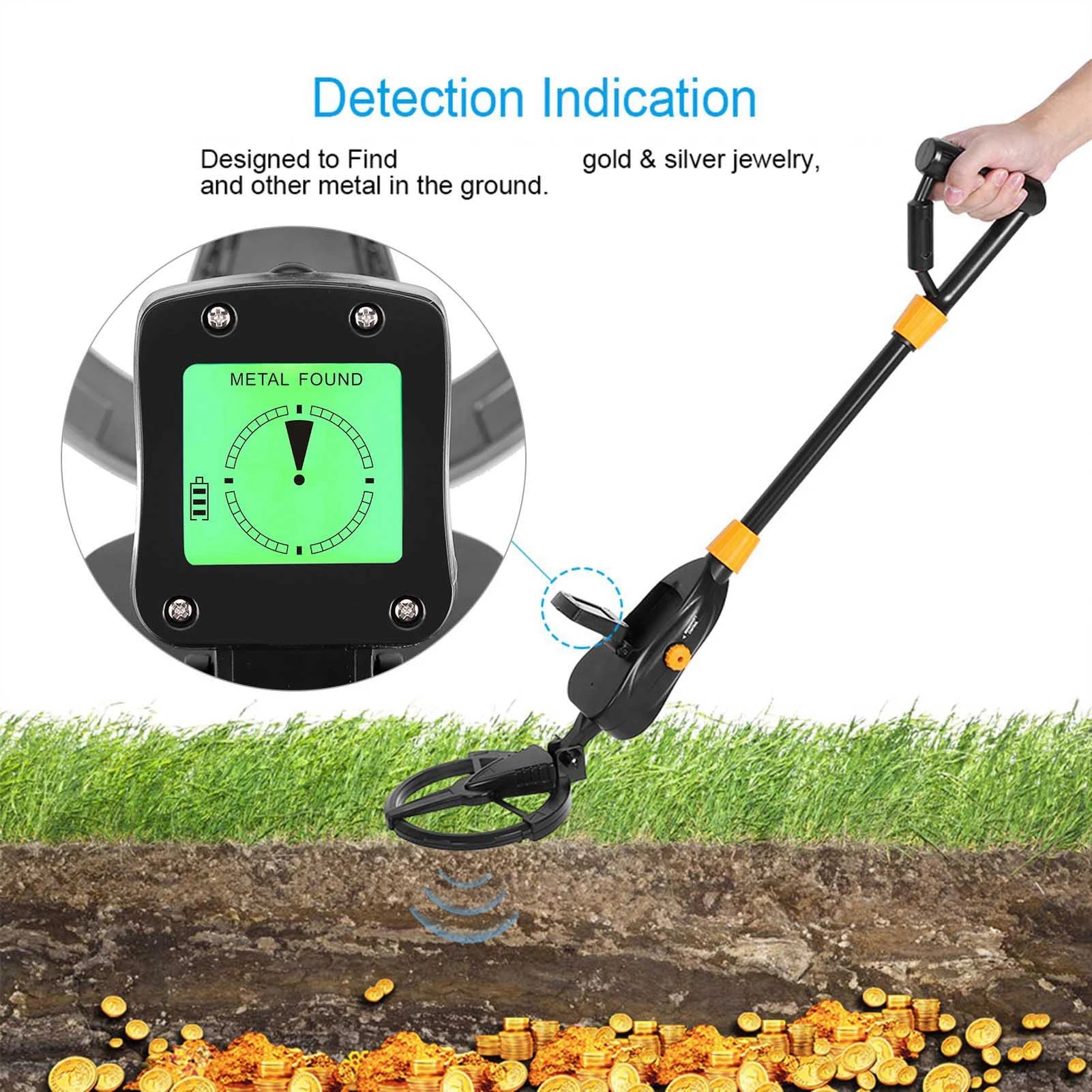 Sensitive Metal Detector Searching Gold Digger Treasure Scanner for Children Treasure Scanner  Sensitive Metal Detector