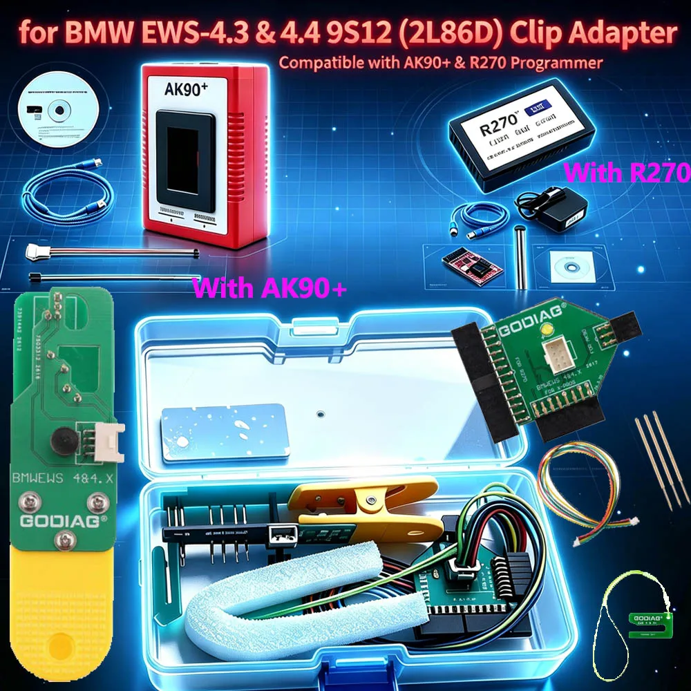 Best GODIAG EWS 4.3 & 4.4 9S12(2L86D) Programmer for BMW  Read & Write Data Dump  Work with X-PRO, AK90, or R270 Programmer