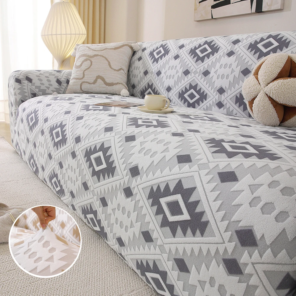 Bohemia Pattern Sofa Cover Dust-Proof Machine Washable Highly Elastic Pet-Friendly Fully Protected Sofa Protector