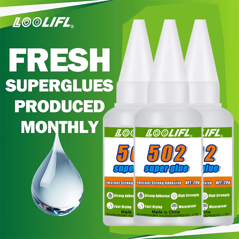 

LOOLIFL 1-5pcs High Quality 502 Super Glue Multi-Function Glue Genuine Cyanoacrylate Adhesive Strong Bond Fast For Office Tools
