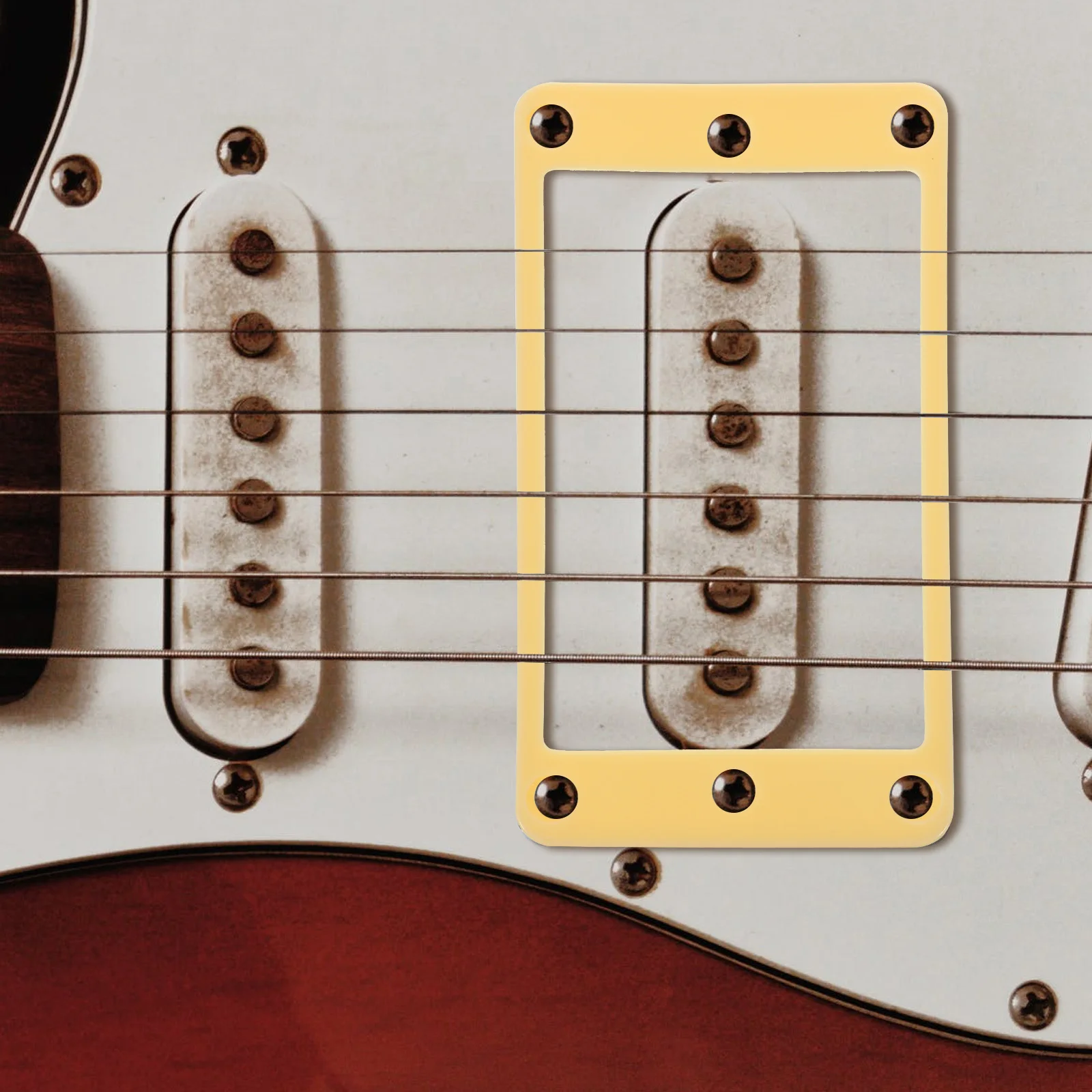 

2Pcs Pickups Frame Guitar Pickup Cover Protective Ring Smooth Radian Design Reduce Noise Improve Sound Quality Electric Guitar