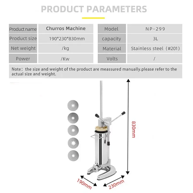 Commercial 3L Electric Deep Fryer Stainless Steel Fritters Machine with 5 Interchangeable Molds for Snack Shop Kitchen Use